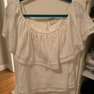 Ruffled white top